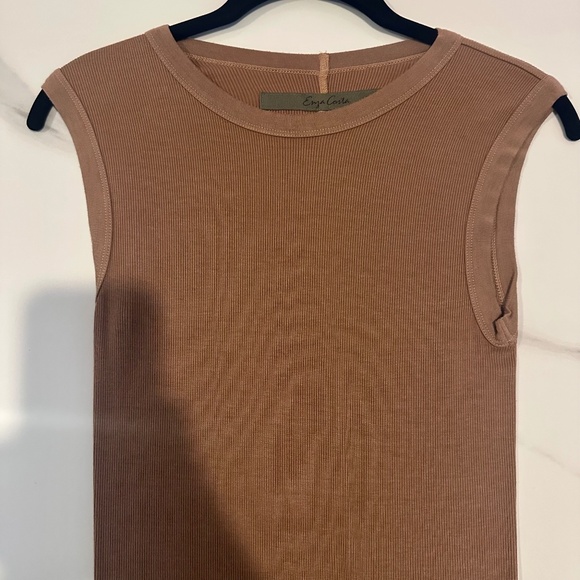Enza Costa Silk Blend Ribbed Tank Dress NWOT - Picture 4 of 7